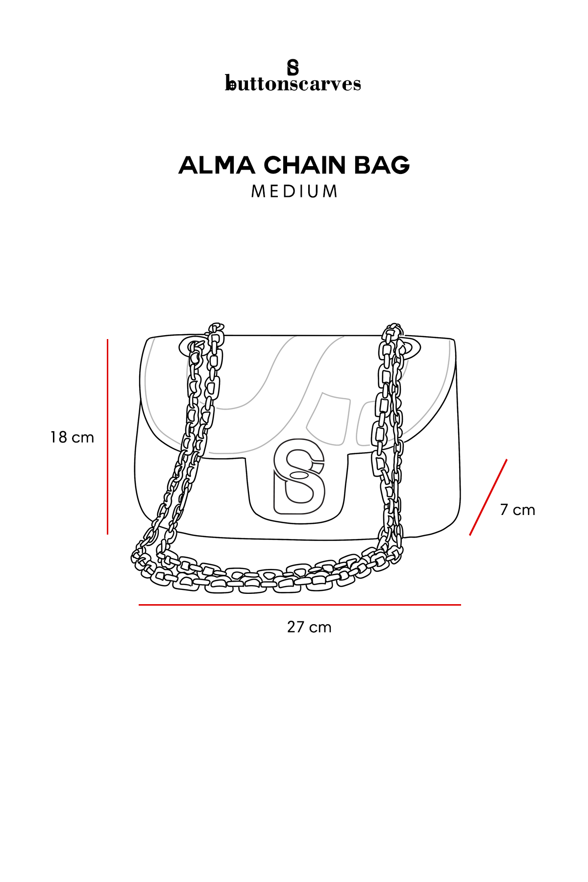 Alma Chain Bag Medium - Red