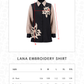 Lana Embroidery Shirt - Blush Black