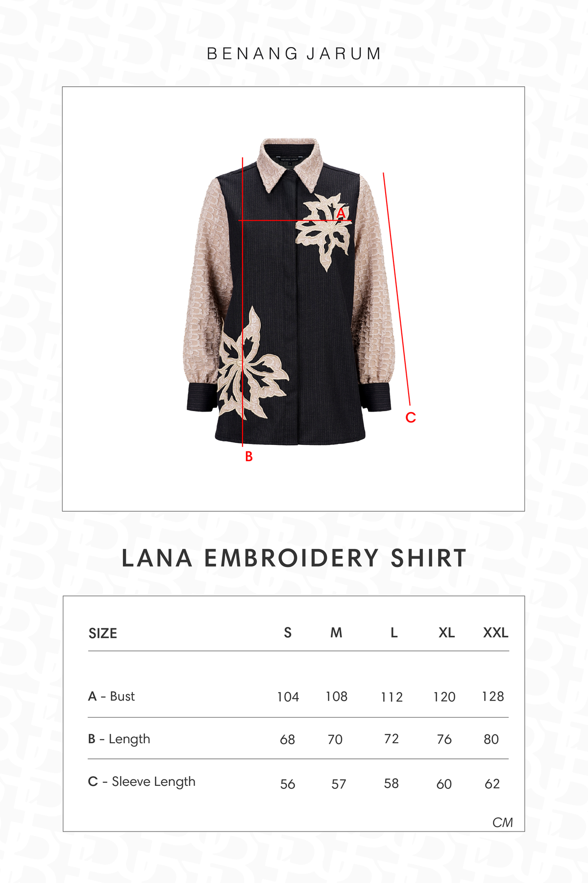 Lana Embroidery Shirt - Blush Black