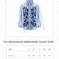The Monogram Embroidery Velvet Shirt - Timeless Blue