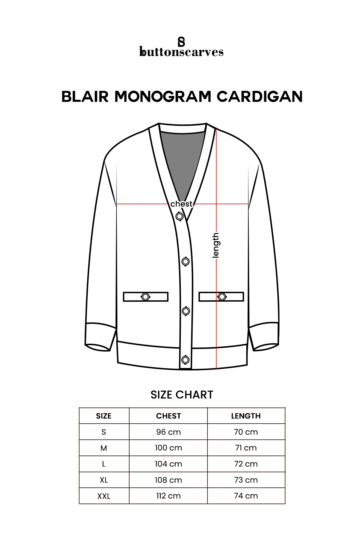 Blair Monogram Cardigan - Black