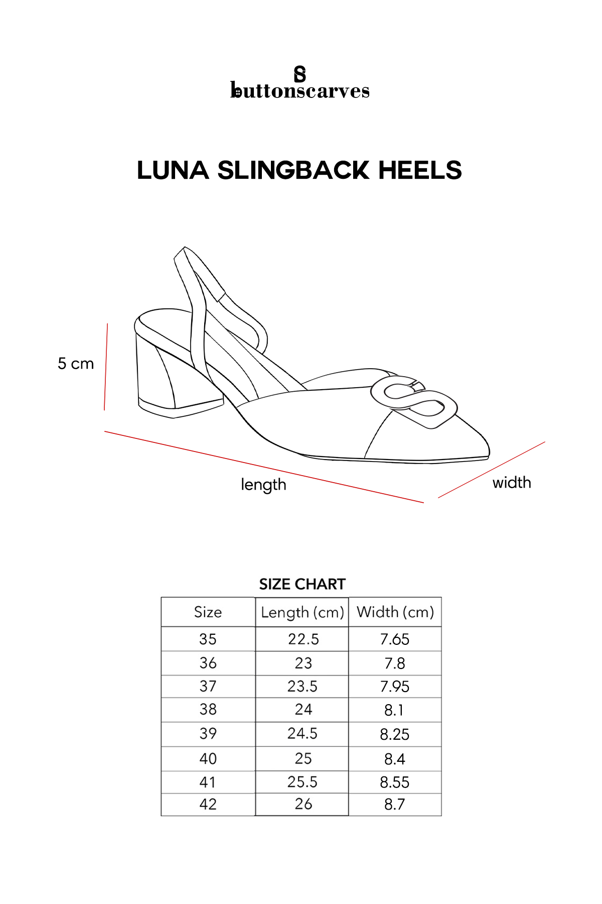 Luna Slingback Heels - Black