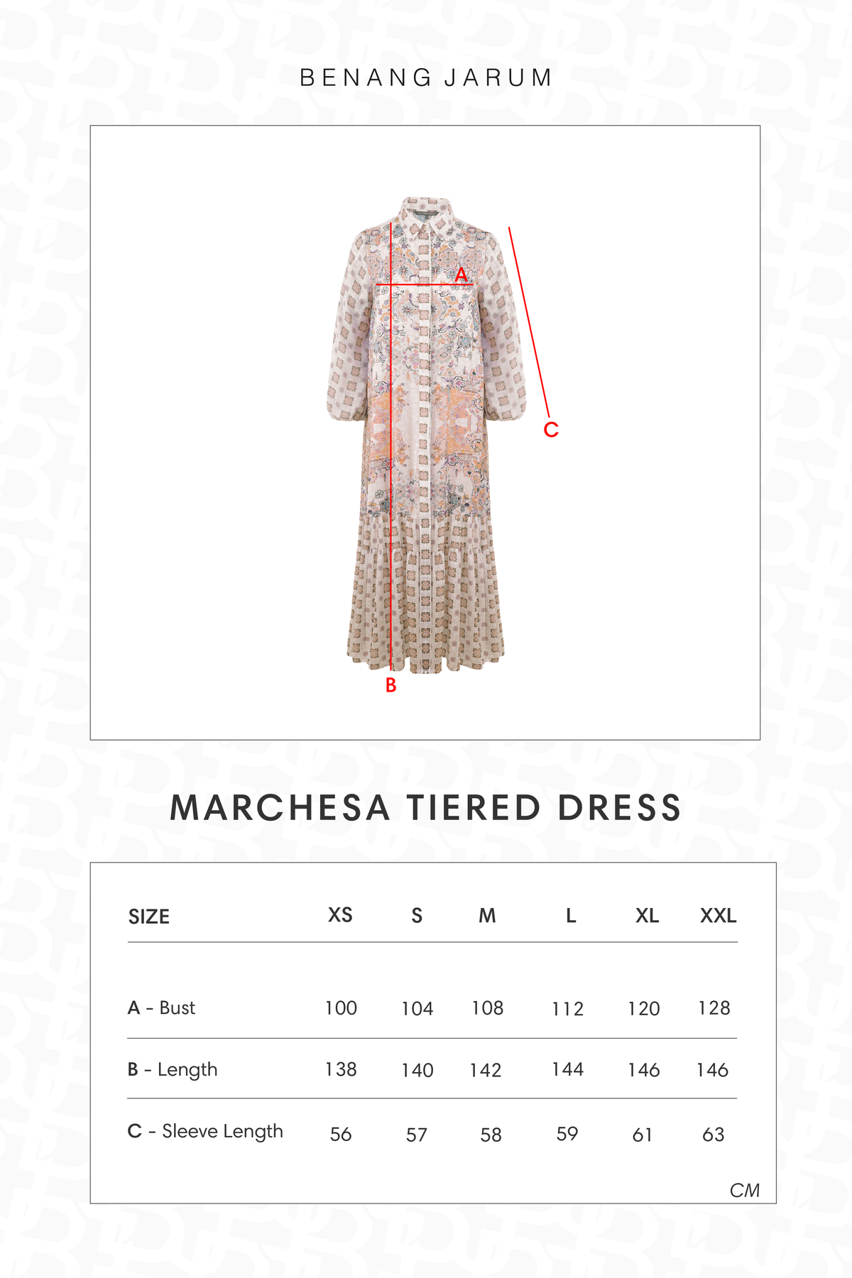 Marchesa Tiered Dress - Amber - S