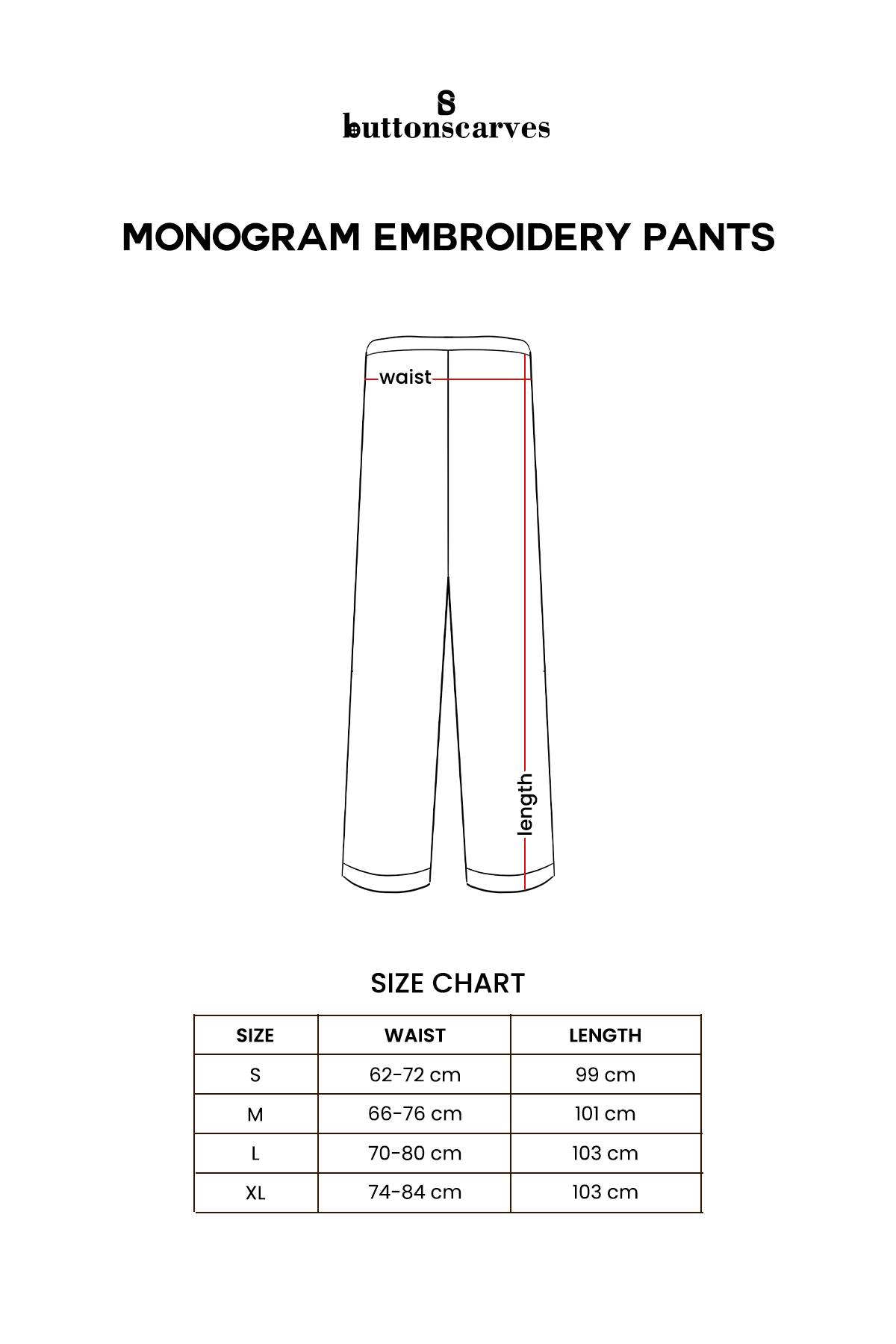 Monogram Embroidery Pants - Cream