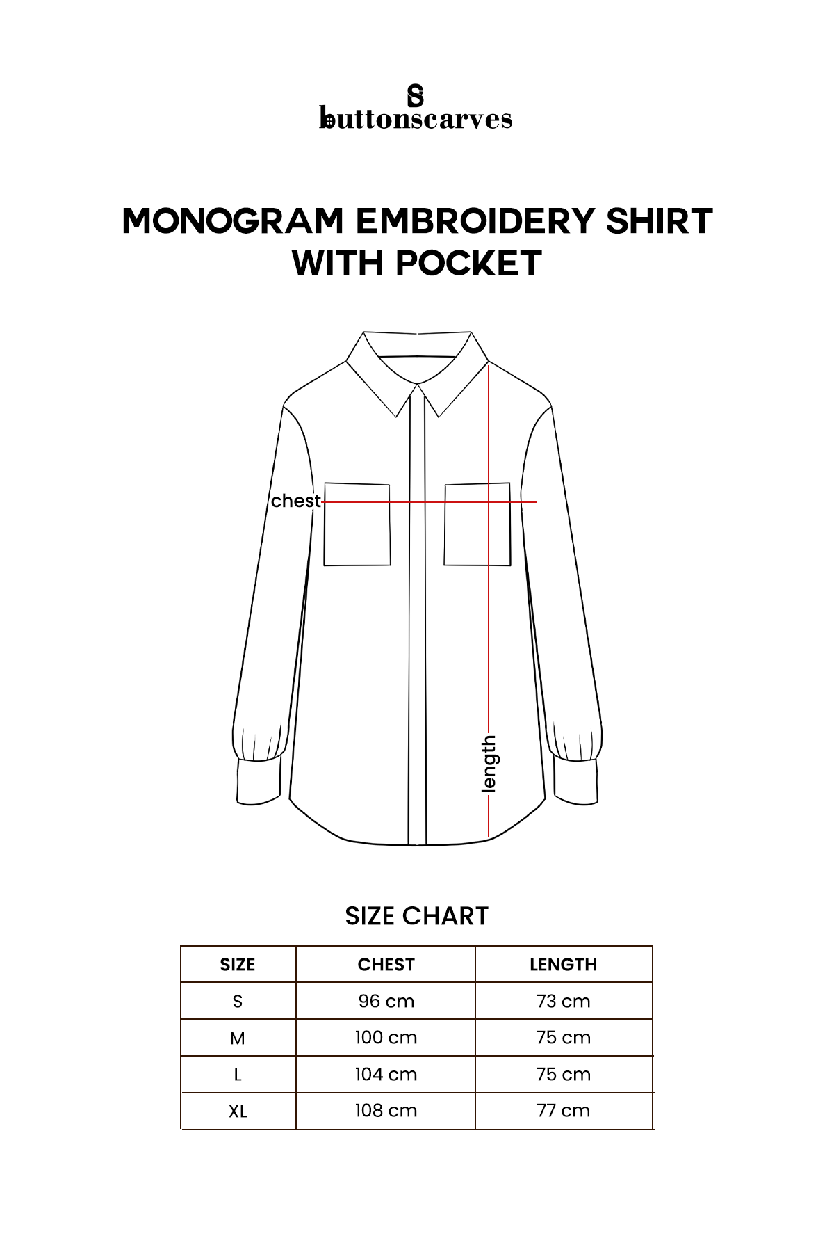 Monogram Embroidery Shirt with Pocket - Cream