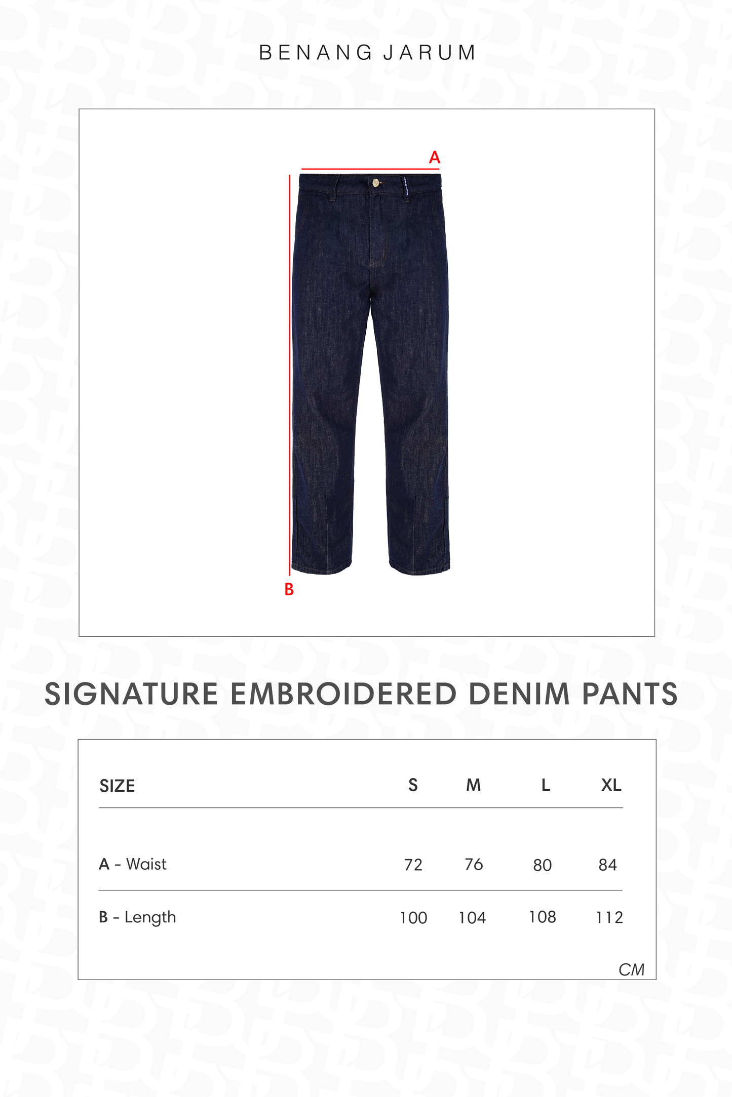 Mono Diagonal Denim Pants - Yuzu