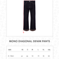 Mono Diagonal Denim Pants - Yuzu