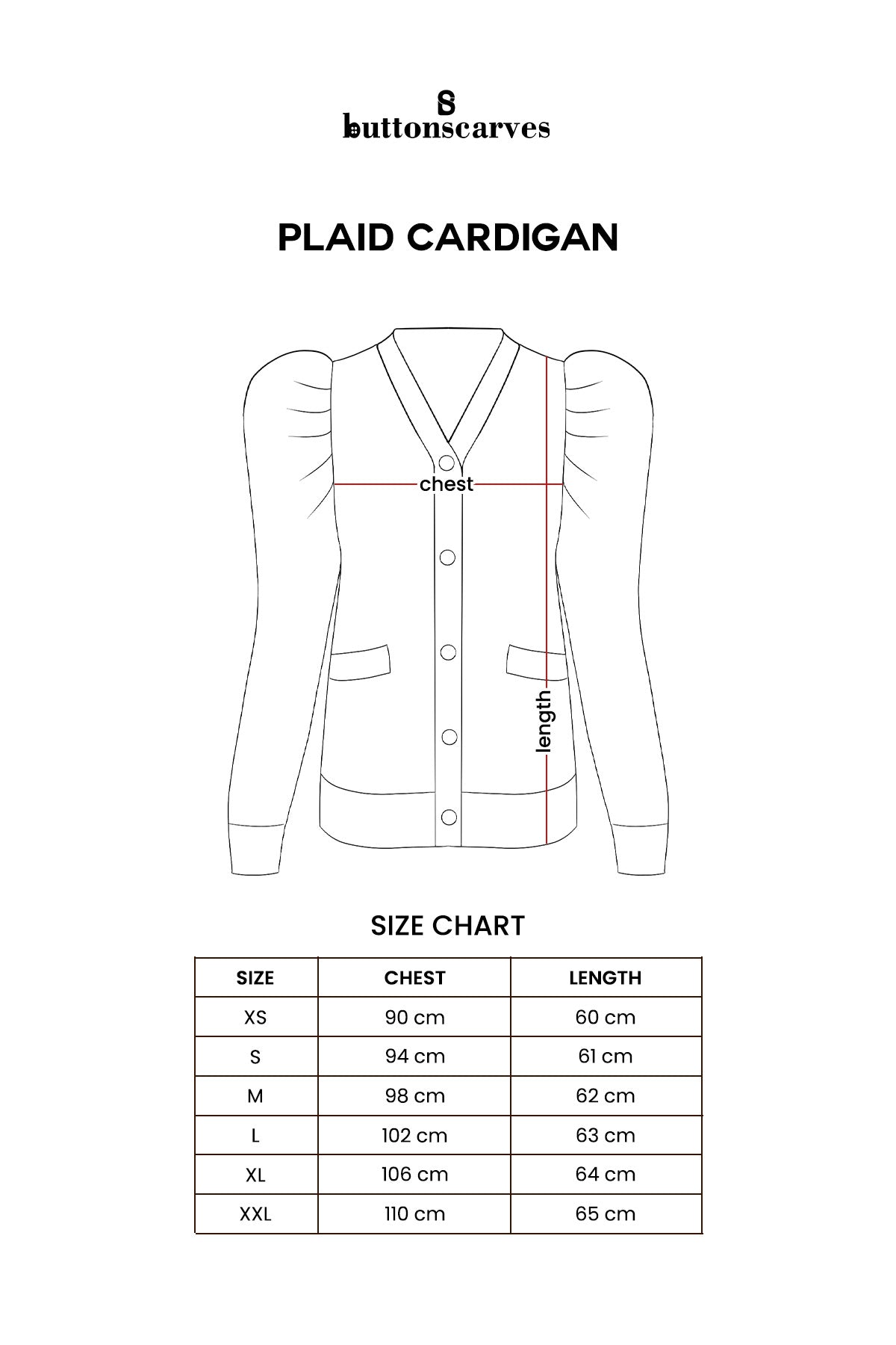 Plaid Cardigan - Black