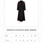 Sophia Pleated Midi Dress - Black