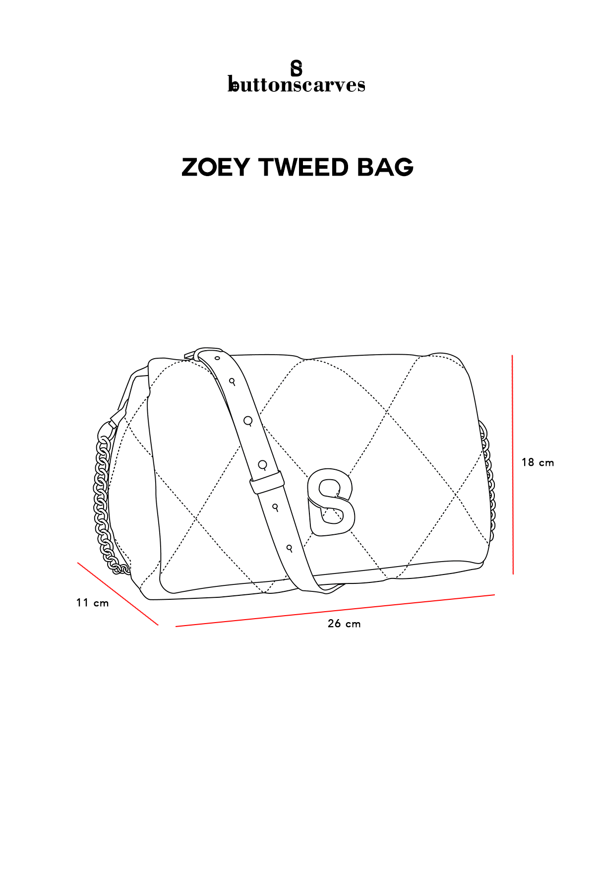 Tweed Zoey Bag - Early Black