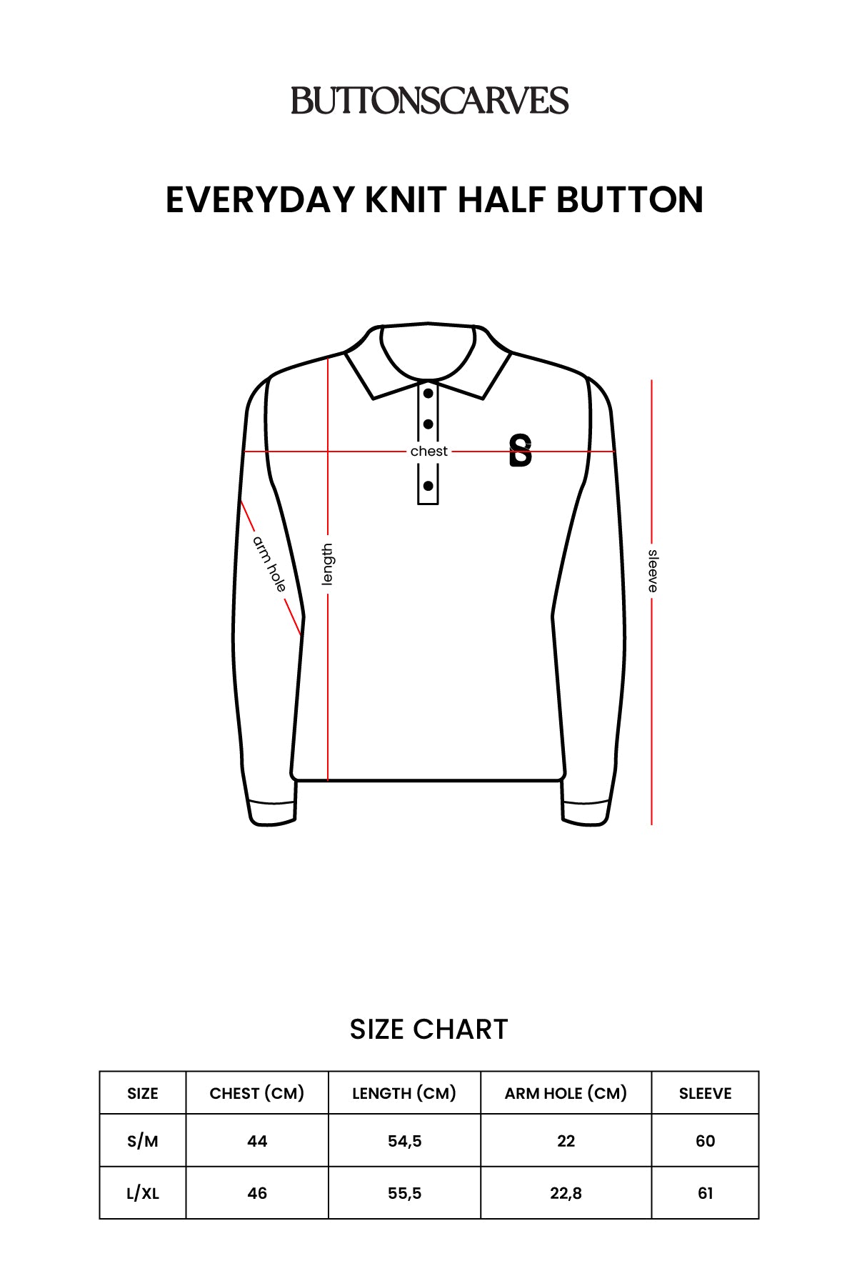 Everyday Knit Half Button - Maroon