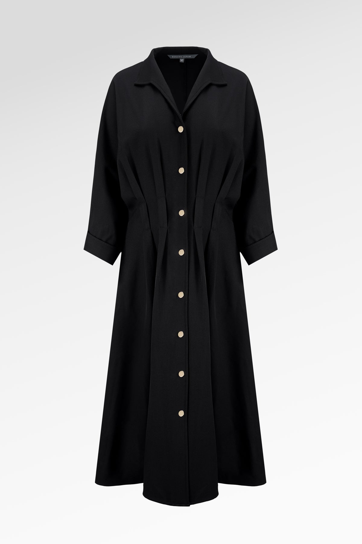 Sophia Pleated Midi Dress - Black