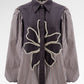 The Monogram Embroidery Beads Shirt - Choco