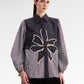 The Monogram Embroidery Beads Shirt - Choco
