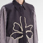 The Monogram Embroidery Beads Shirt - Choco