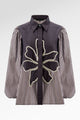 The Monogram Embroidery Beads Shirt - Choco