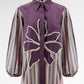 The Monogram Embroidery Beads Shirt - Purple