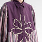 The Monogram Embroidery Beads Shirt - Purple