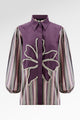 The Monogram Embroidery Beads Shirt - Purple
