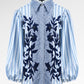 The Monogram Embroidery Velvet Shirt - Timeless Blue