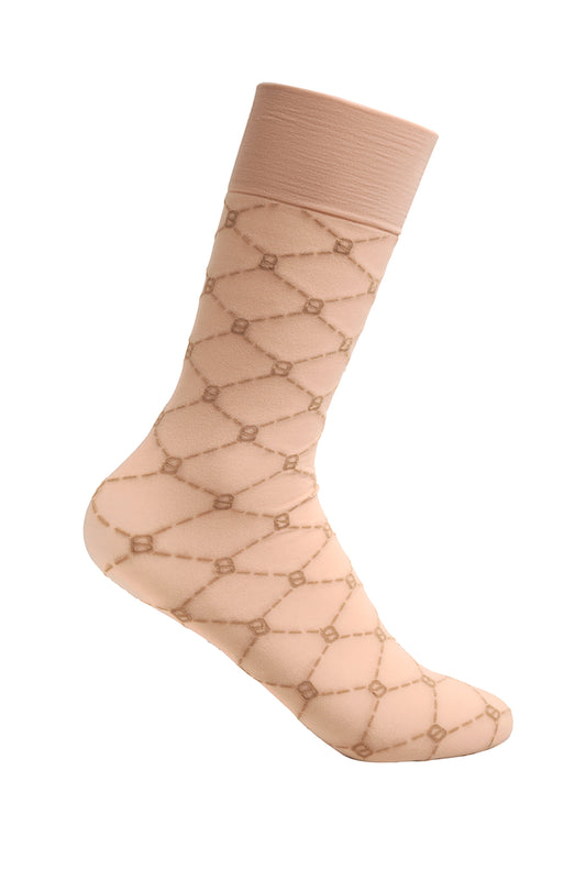 Monogram Nylon Socks - Tan