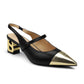 The Be Two-Tone Heels - Black/Gold