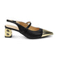 The Be Two-Tone Heels - Black/Gold