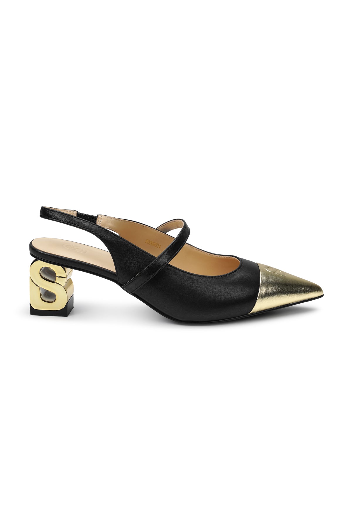 The Be Two-Tone Heels - Black/Gold