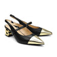 The Be Two-Tone Heels - Black/Gold