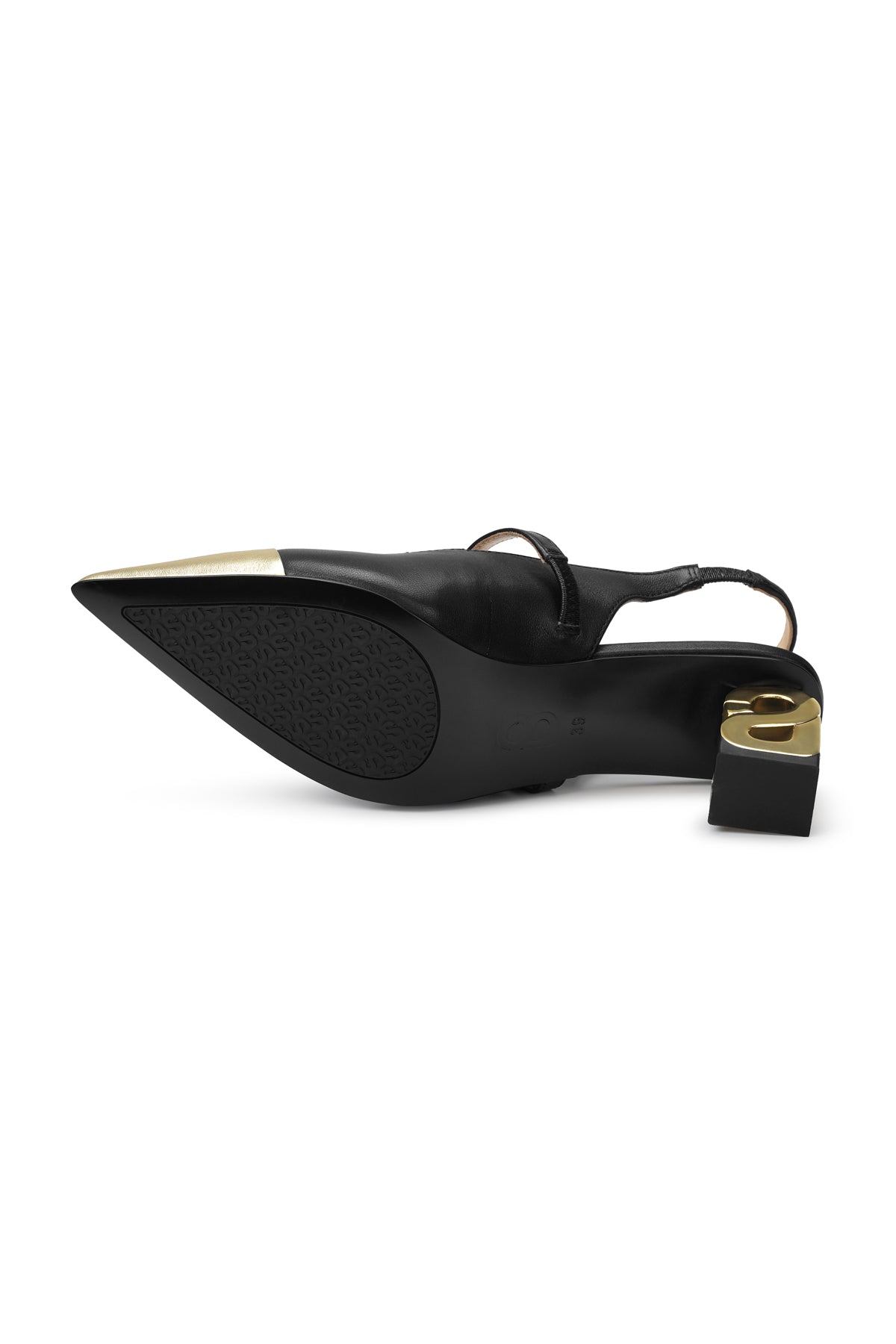 The Be Two-Tone Heels - Black/Gold