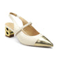 The Be Two-Tone Heels - White/Gold