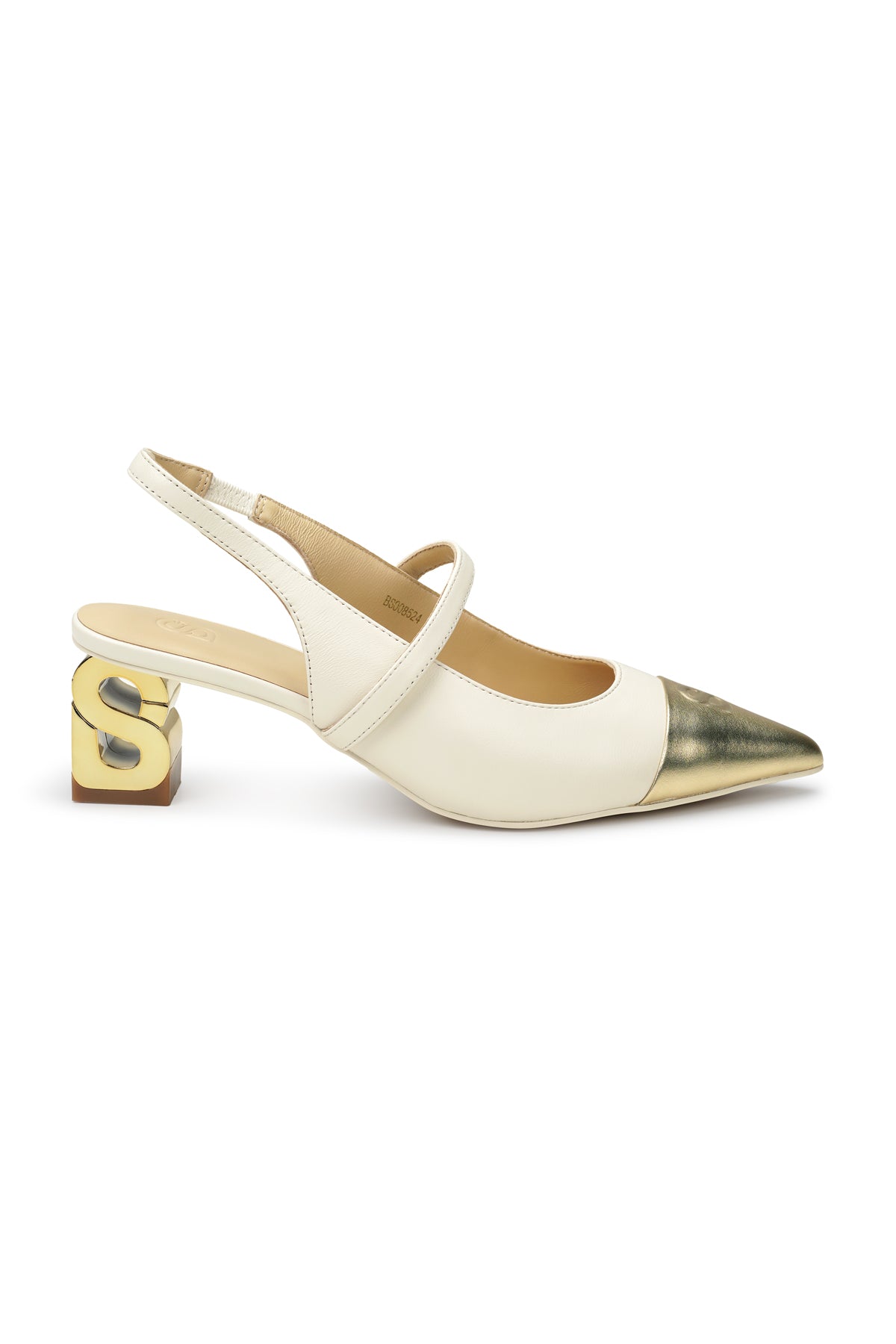 The Be Two-Tone Heels - White/Gold