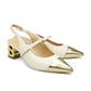 The Be Two-Tone Heels - White/Gold