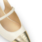 The Be Two-Tone Heels - White/Gold