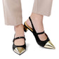 The Be Two-Tone Heels - Black/Gold