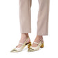 The Be Two-Tone Heels - White/Gold