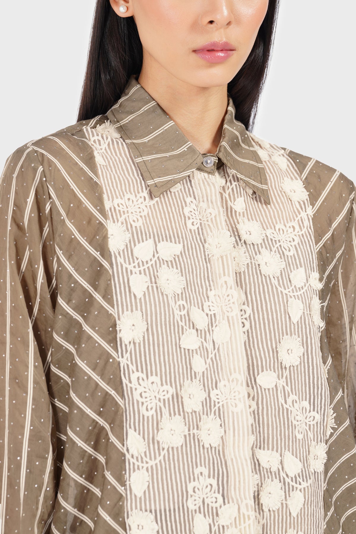 Velma Stripey Shirt - Brown