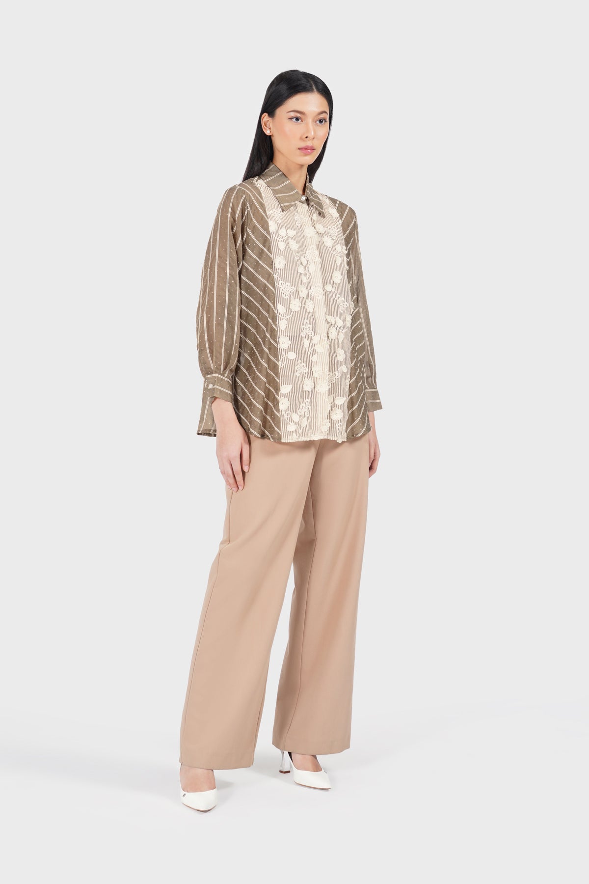 Velma Stripey Shirt - Brown