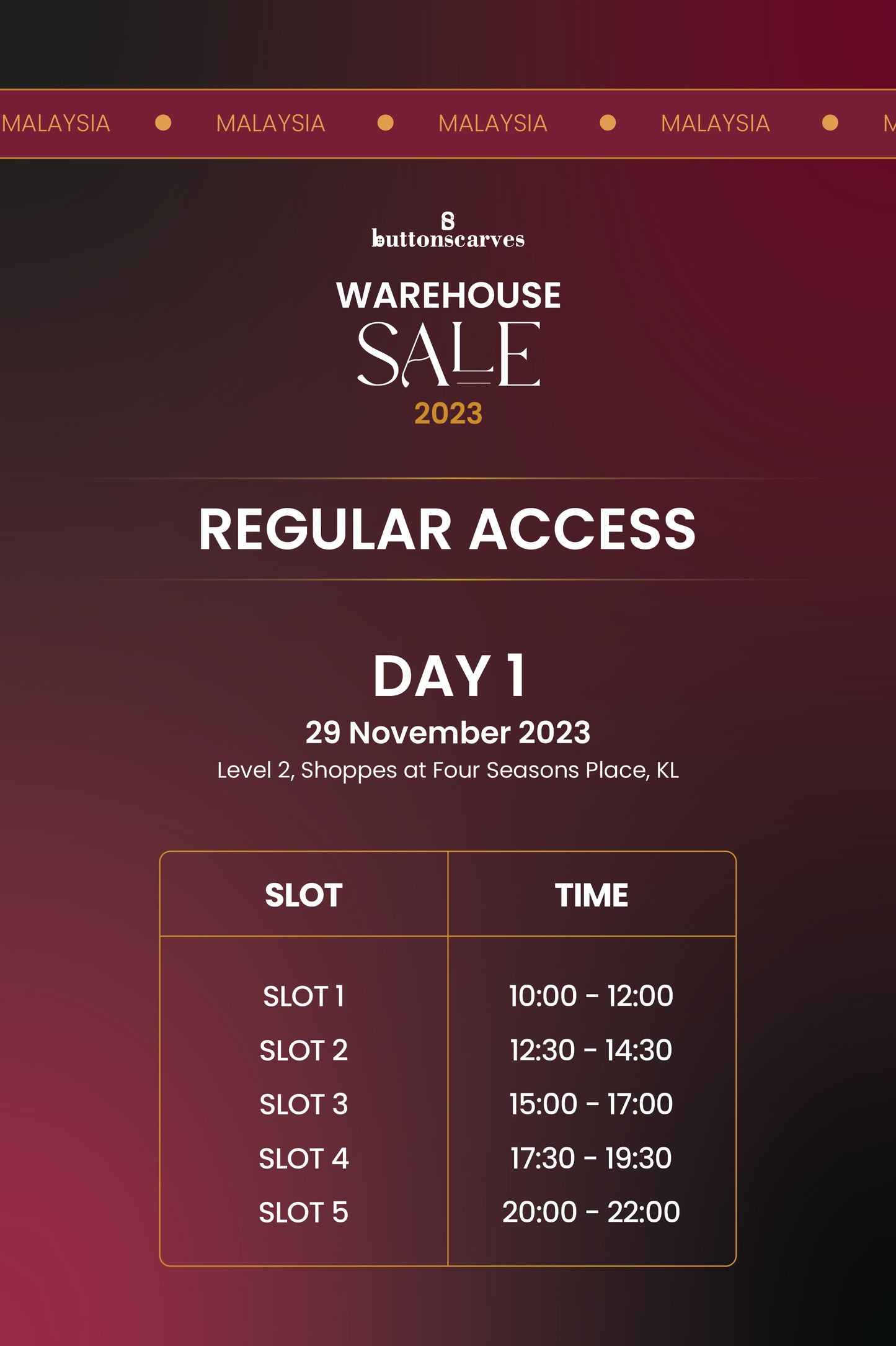Warehouse Sale 2023 Ticket - Day 1