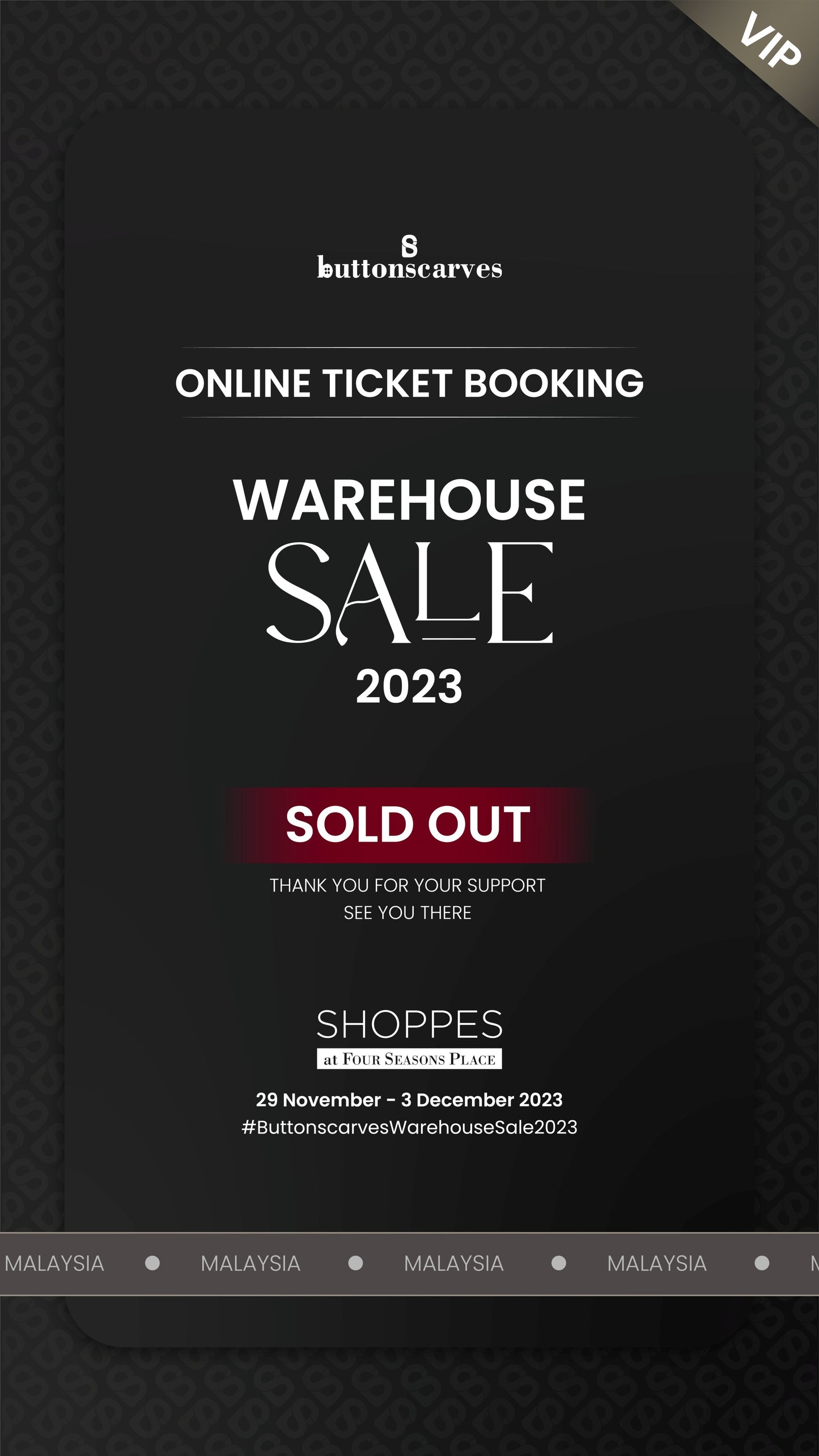 VIP Access Warehouse Sale 2023 Ticket - Day 1