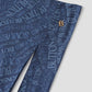 Waves Monogram Tie Back Shawl - Dark Blue