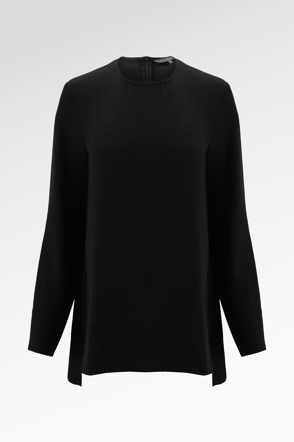 Zea Side Slit Blouse - Black