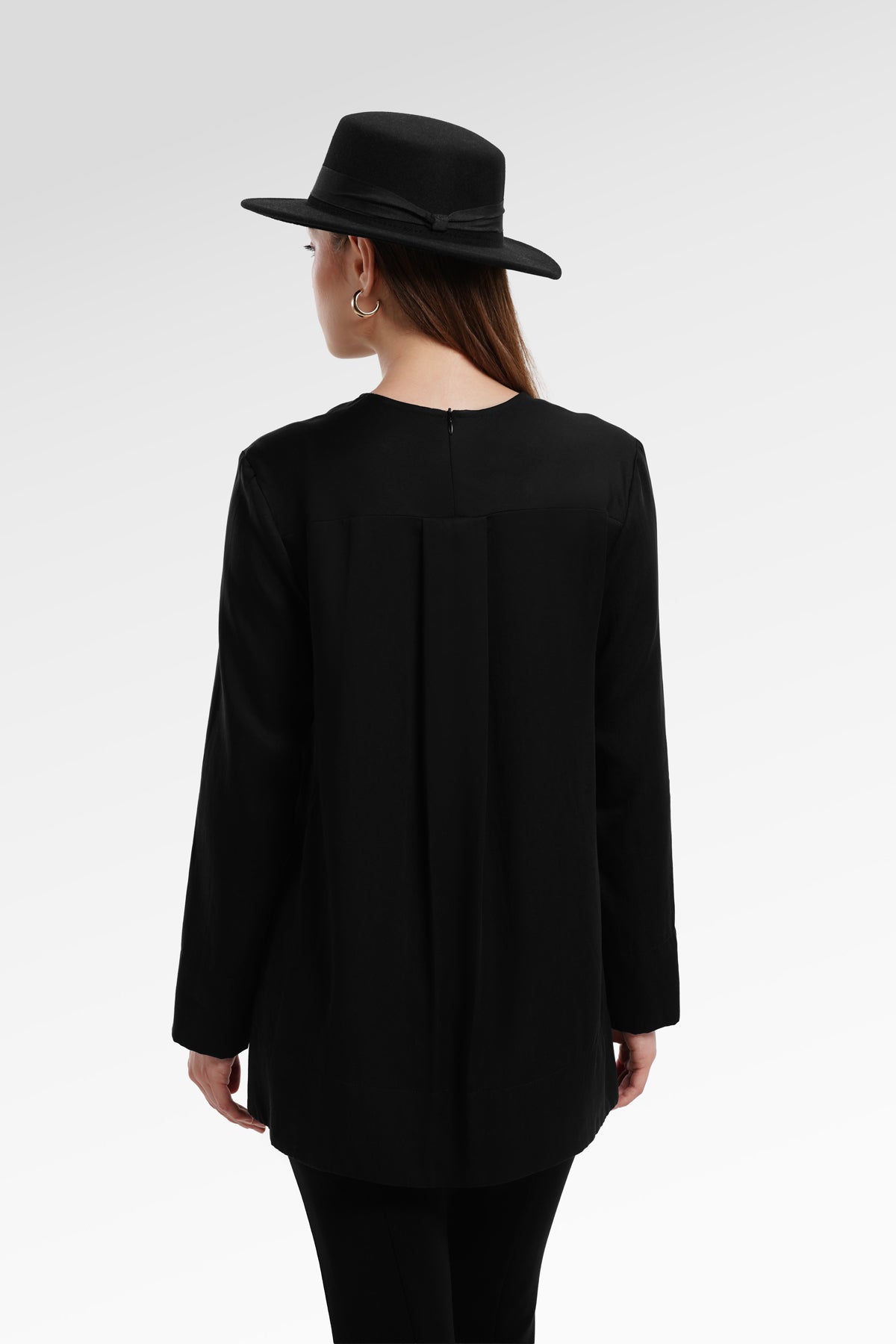 Zea Side Slit Blouse - Black
