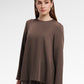 Zea Side Slit Blouse - Dark Taupe