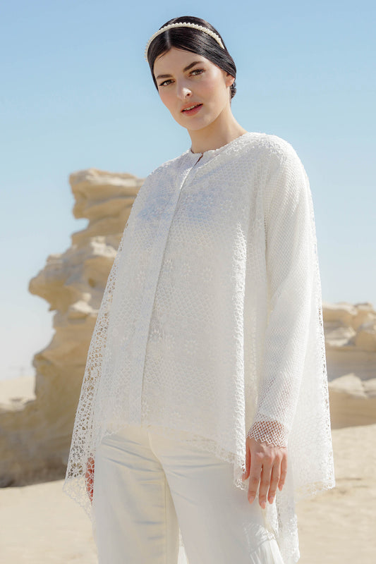 Amelie Embroidery Shirt - White