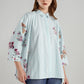 Floral Symphony Stripe Shirt - Hydrangea