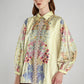 Floral Symphony Satin Shirt - Calendula