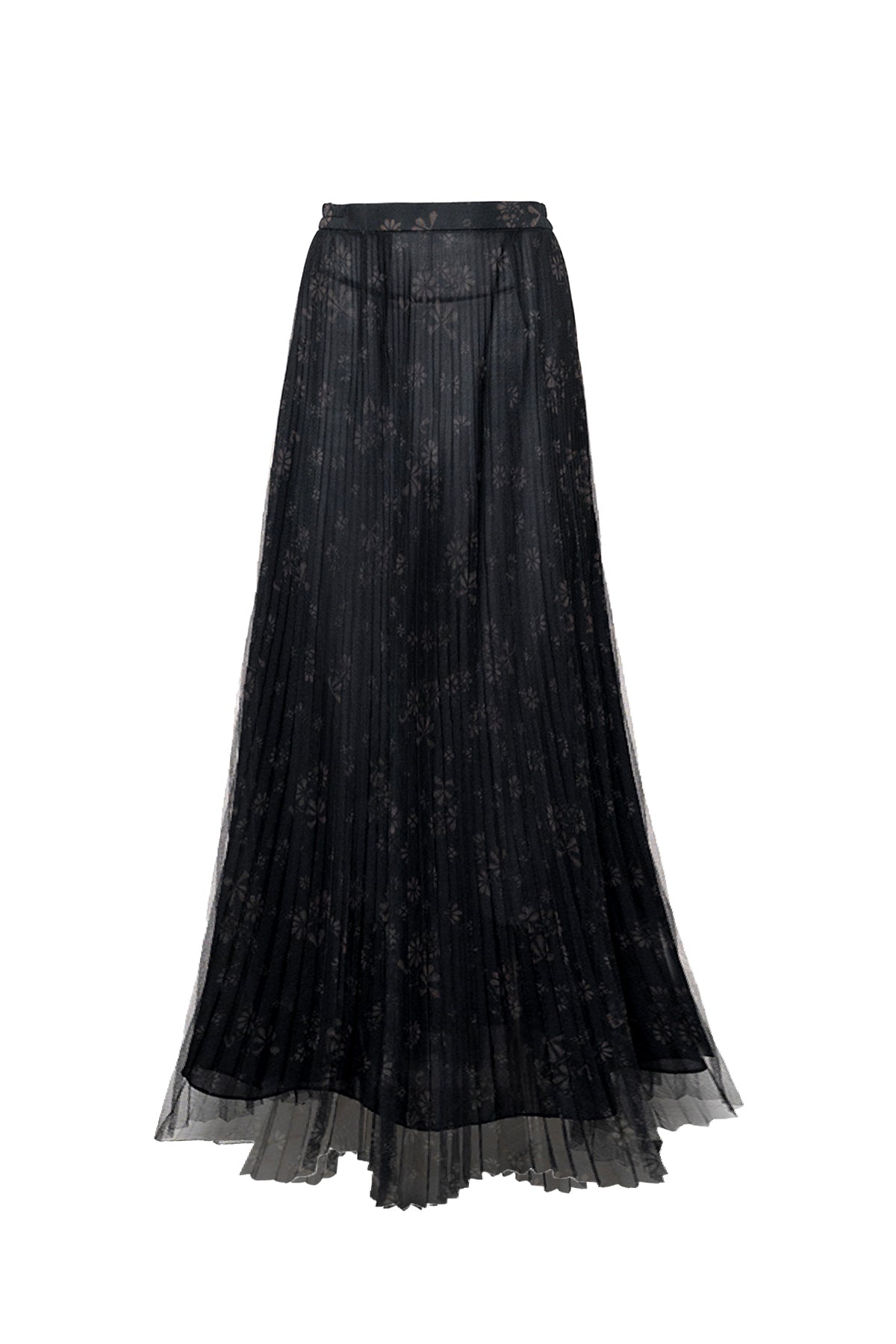 Black tulle pleated skirt hotsell