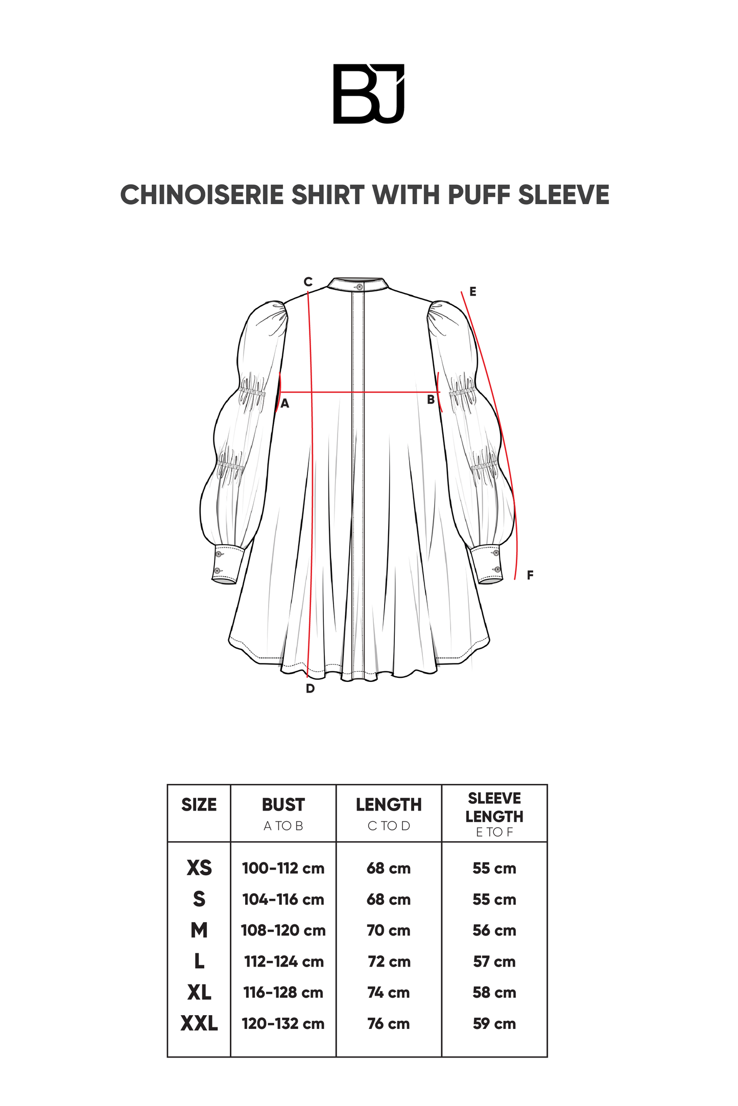Chinoiserie Shirt With Puff Sleeve - Brick
