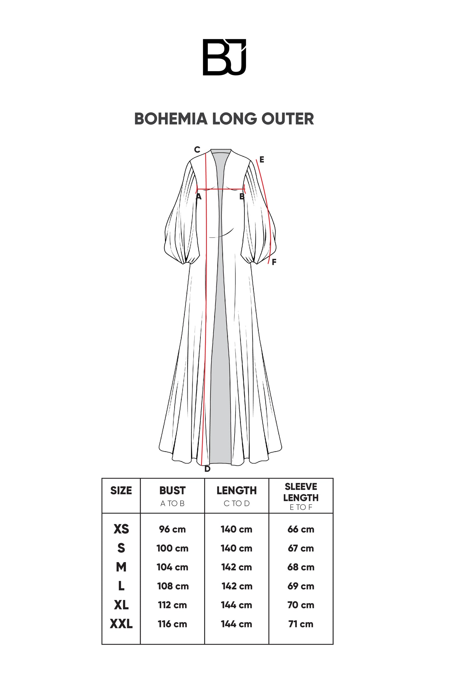 Bohemia Long Outer - Ivory